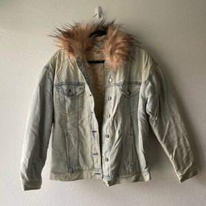 AE Faux fur lined denim jacked